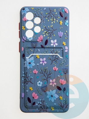 Накладка силиконовая Summer с кардхолдером для Samsung Galaxy A33 синяя - фото 59219