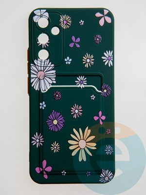 Накладка силиконовая Summer с кардхолдером для Samsung Galaxy A34 зеленая - фото 59223