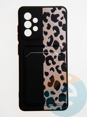 Накладка силиконовая Summer с кардхолдером для Samsung Galaxy A52 черная - фото 59239