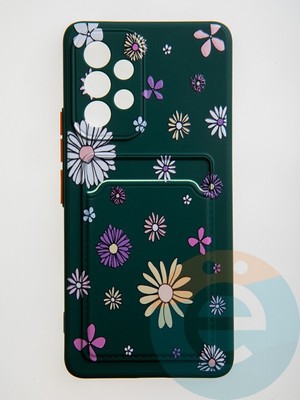 Накладка силиконовая Summer с кардхолдером для Samsung Galaxy A53 зеленая - фото 59242
