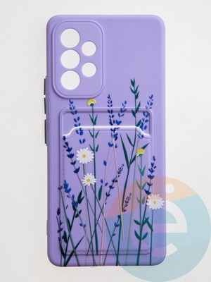 Накладка силиконовая Summer с кардхолдером для Samsung Galaxy A53 сиреневая - фото 59249