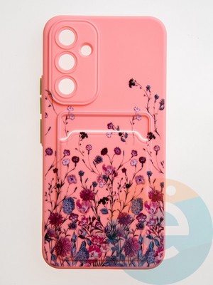 Накладка силиконовая Summer с кардхолдером для Samsung Galaxy A54 розовая - фото 59253