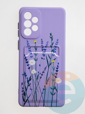 Накладка силиконовая Summer с кардхолдером для Samsung Galaxy A73 сиреневая - фото 59263