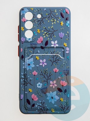 Накладка силиконовая Summer с кардхолдером для Samsung Galaxy S21FE синяя - фото 59280