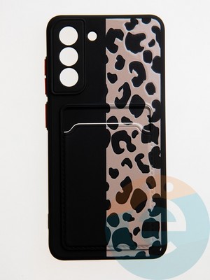 Накладка силиконовая Summer с кардхолдером для Samsung Galaxy S21FE черная - фото 59283