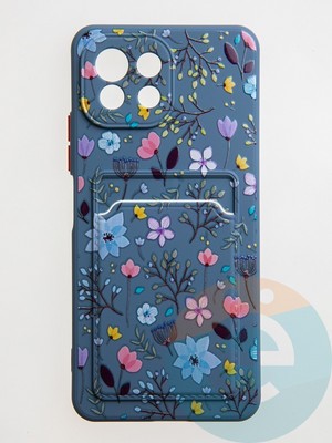 Накладка силиконовая Summer с кардхолдером для Xiaomi Mi 11 Lite синяя - фото 59288