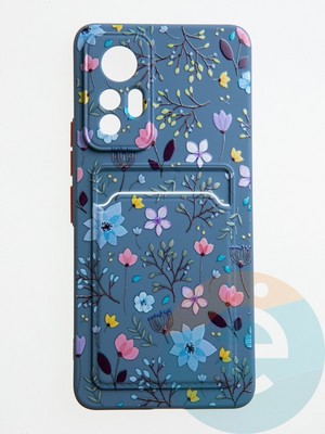 Накладка силиконовая Summer с кардхолдером для Xiaomi Mi 12 Lite синяя - фото 59303