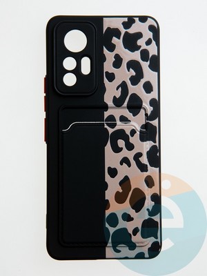 Накладка силиконовая Summer с кардхолдером для Xiaomi Mi 12 Lite черная - фото 59306