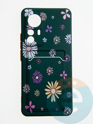 Накладка силиконовая Summer с кардхолдером для Xiaomi Mi 12T зеленая - фото 59320