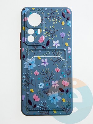 Накладка силиконовая Summer с кардхолдером для Xiaomi Mi 12T синяя - фото 59323