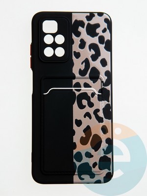 Накладка силиконовая Summer с кардхолдером для Xiaomi Redmi 10 черная - фото 59335