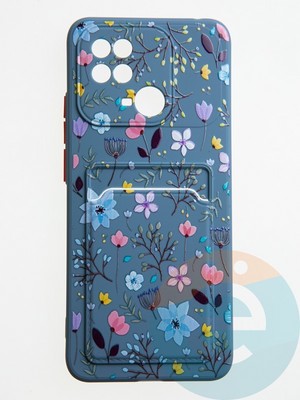 Накладка силиконовая Summer с кардхолдером для Xiaomi Redmi 10C синяя - фото 59342