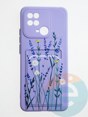 Накладка силиконовая Summer с кардхолдером для Xiaomi Redmi 10C сиреневая - фото 59344
