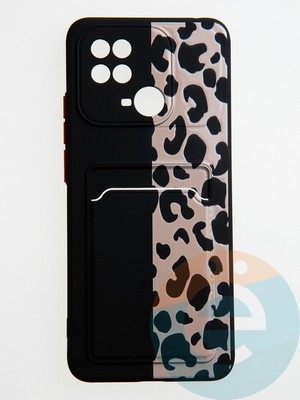 Накладка силиконовая Summer с кардхолдером для Xiaomi Redmi 10C черная - фото 59345