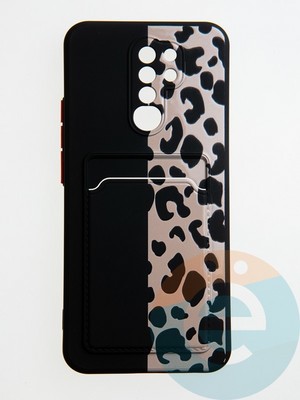 Накладка силиконовая Summer с кардхолдером для Xiaomi Redmi 9 черная - фото 59352