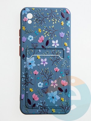 Накладка силиконовая Summer с кардхолдером для Xiaomi Redmi 9A синяя - фото 59357