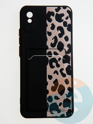Накладка силиконовая Summer с кардхолдером для Xiaomi Redmi 9A черная - фото 59360