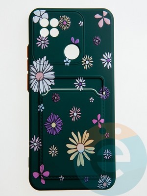 Накладка силиконовая Summer с кардхолдером для Xiaomi Redmi 9C/10A зеленая - фото 59363