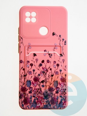 Накладка силиконовая Summer с кардхолдером для Xiaomi Redmi 9C/10A розовая - фото 59364
