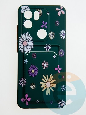 Накладка силиконовая Summer с кардхолдером для Xiaomi Redmi A1 Plus/A2 Plus зеленая - фото 59371