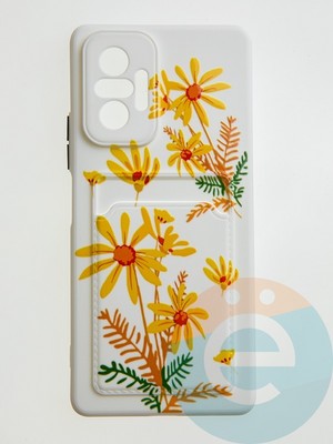 Накладка силиконовая Summer с кардхолдером для Xiaomi Redmi Note 10 Pro 4G бежевая - фото 59378