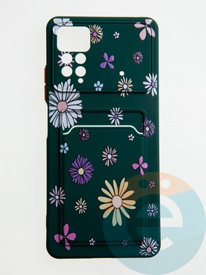 Накладка силиконовая Summer с кардхолдером для Xiaomi Redmi Note 11 Pro зеленая - фото 59395