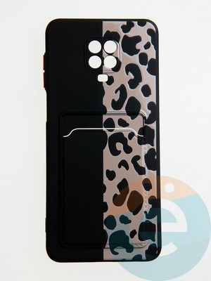 Накладка силиконовая Summer с кардхолдером для Xiaomi Redmi Note 9 Pro/9S черная - фото 59428