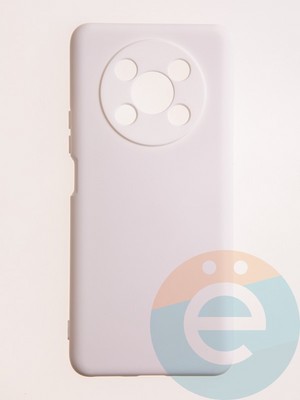 Накладка Silicone Cover (без логотипа, с защитой камеры) для Huawei Honor X9 5G молочная - фото 60717