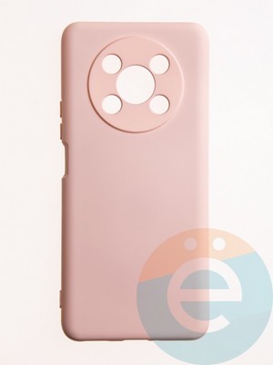Накладка Silicone Cover (без логотипа, с защитой камеры) для Huawei Honor X9 5G пудровая - фото 60721