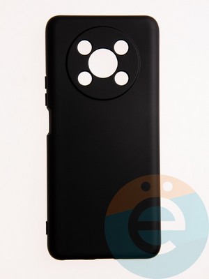 Накладка Silicone Cover (без логотипа, с защитой камеры) для Huawei Honor X9 5G черная - фото 60737