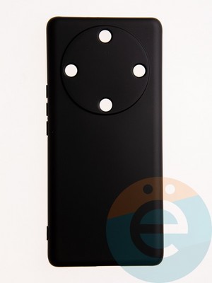 Накладка Silicone Cover (без логотипа, с защитой камеры) для Huawei Honor X9A черная - фото 60773
