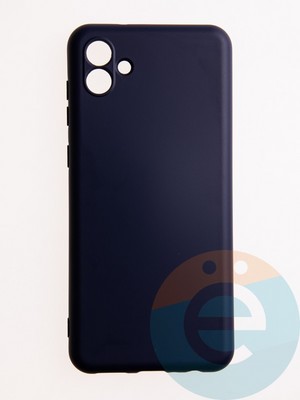 Накладка Silicone Cover (без логотипа, с защитой камеры) для Samsung Galaxy A04 синяя - фото 60959