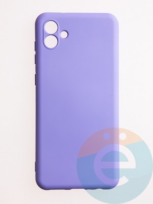 Накладка Silicone Cover (без логотипа, с защитой камеры) для Samsung Galaxy A04 сиреневая - фото 60960