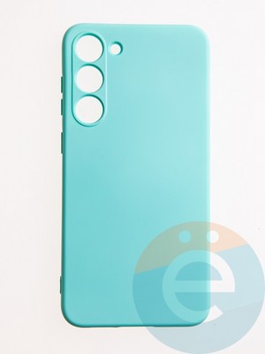 Накладка Silicone Cover (без логотипа, с защитой камеры) для Samsung Galaxy S23 Plus бирюзовая - фото 60998