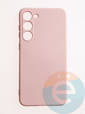 Накладка Silicone Cover (без логотипа, с защитой камеры) для Samsung Galaxy S23 Plus пудровая - фото 61003