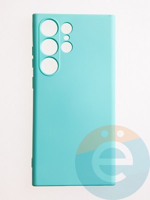 Накладка Silicone Cover (без логотипа, с защитой камеры) для Samsung Galaxy S23 Ultra бирюзовая - фото 61009