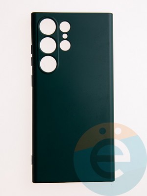 Накладка Silicone Cover (без логотипа, с защитой камеры) для Samsung Galaxy S23 Ultra зеленая - фото 61010