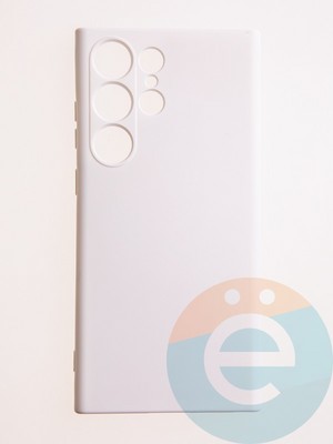 Накладка Silicone Cover (без логотипа, с защитой камеры) для Samsung Galaxy S23 Ultra молочная - фото 61013