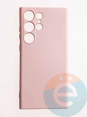 Накладка Silicone Cover (без логотипа, с защитой камеры) для Samsung Galaxy S23 Ultra пудровая - фото 61015