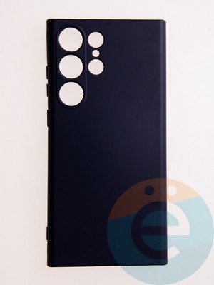 Накладка Silicone Cover (без логотипа, с защитой камеры) для Samsung Galaxy S23 Ultra синяя - фото 61020