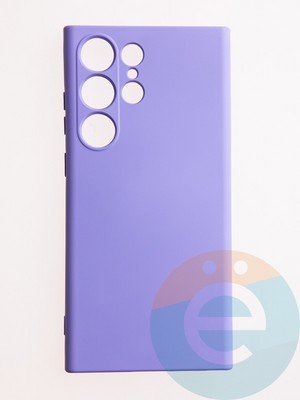 Накладка Silicone Cover (без логотипа, с защитой камеры) для Samsung Galaxy S23 Ultra сиреневая - фото 61021