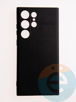 Накладка Silicone Cover (без логотипа, с защитой камеры) для Samsung Galaxy S23 Ultra черная - фото 61023
