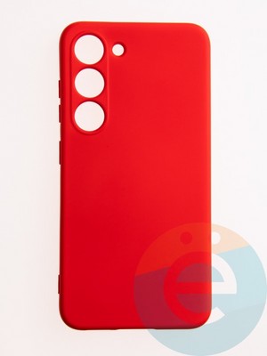 Накладка Silicone Cover (без логотипа, с защитой камеры) для Samsung Galaxy S23 красная - фото 61027