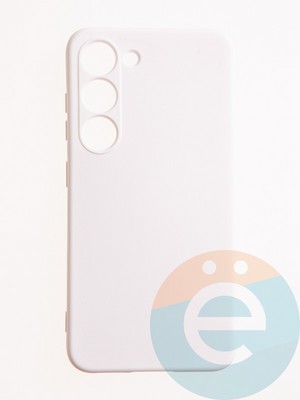 Накладка Silicone Cover (без логотипа, с защитой камеры) для Samsung Galaxy S23 молочная - фото 61028