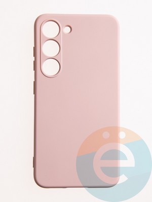 Накладка Silicone Cover (без логотипа, с защитой камеры) для Samsung Galaxy S23 пудровая - фото 61030