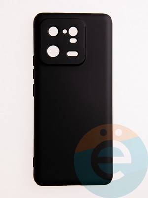 Накладка Silicone Cover (без логотипа, с защитой камеры) для Xiaomi Mi 13 Pro черная - фото 61051