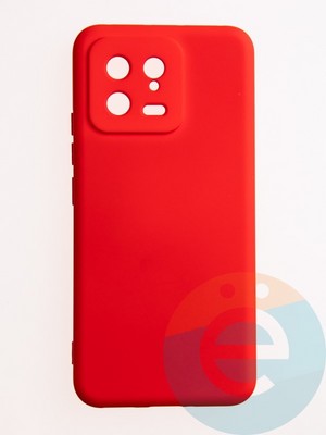 Накладка Silicone Cover (без логотипа, с защитой камеры) для Xiaomi Mi 13 красная - фото 61056