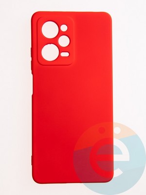 Накладка Silicone Cover (без логотипа, с защитой камеры) для Xiaomi Redmi Note 12 pro/Poco X5 Pro красная - фото 61070