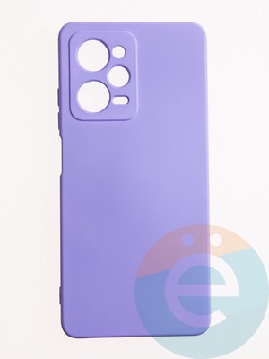 Накладка Silicone Cover (без логотипа, с защитой камеры) для Xiaomi Redmi Note 12 pro/Poco X5 Pro сиреневая - фото 61077