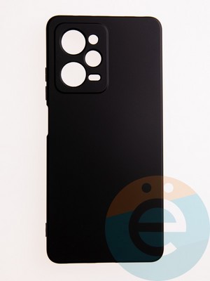 Накладка Silicone Cover (без логотипа, с защитой камеры) для Xiaomi Redmi Note 12 pro/Poco X5 Pro черная - фото 61081